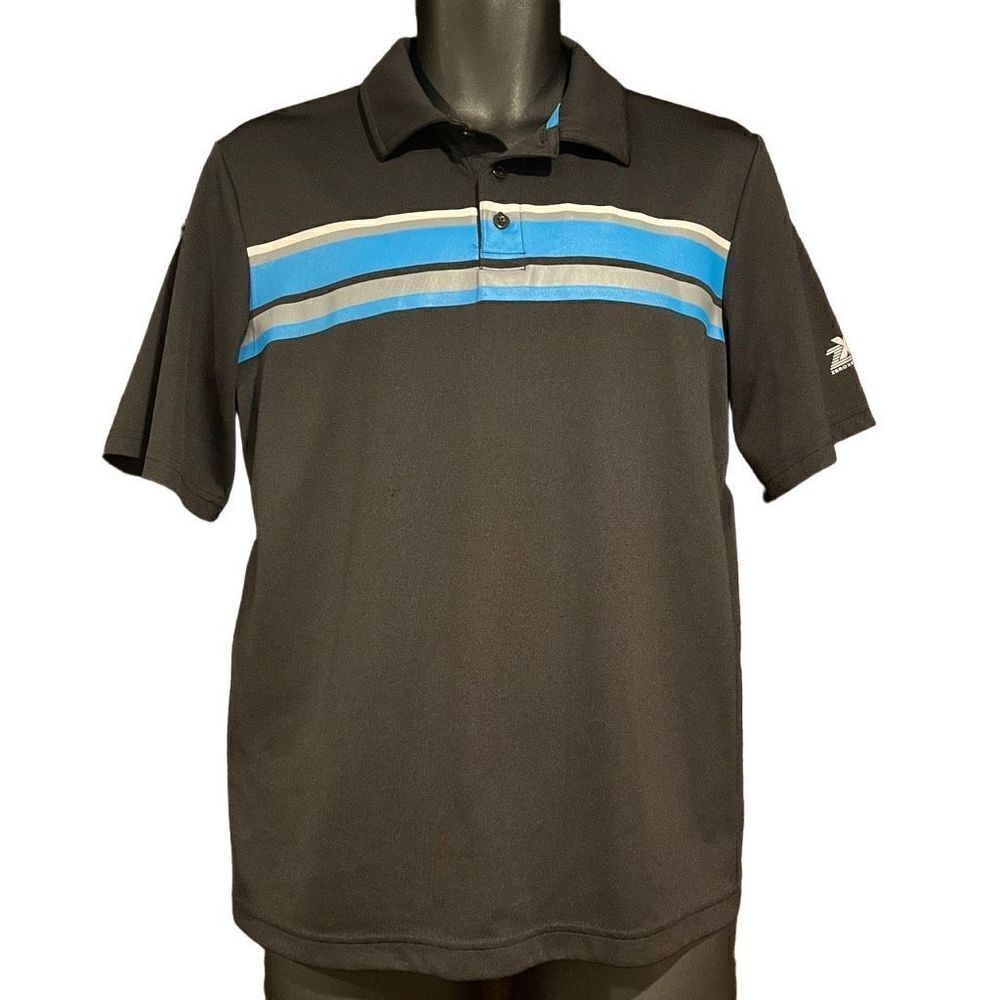 ZeroXposur Black Blue White Striped Polo Shirt Boy’s XL(18-20)